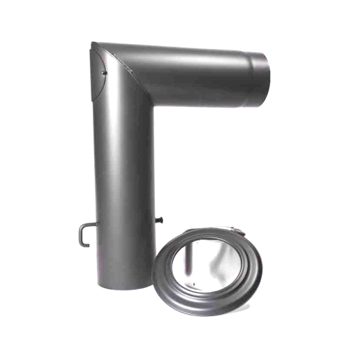 Rauchrohr Set 2mm 600 x 450mm rechtwinkelig DN 150mm gussgrau