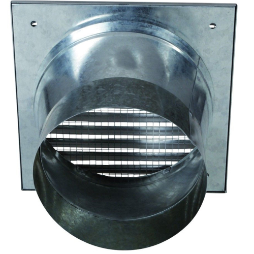 CB-tec Außenluftgitter 21x21 Cm – Verzinkt, Mit 150 Mm Anschlussstutzen Für Flexrohr