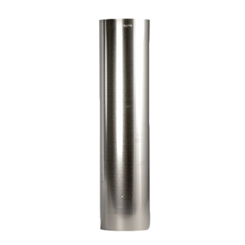 Das Bild zeigt das Produkt Rohr 0,50 m FAL 90 ø, ein glänzendes Metallrohr mit einer gleichmäßigen zylindrischen Form. Es ist wahrscheinlich dazu bestimmt, Teil eines Lüftungssystems oder einer Abgasanlage zu sein, bei dem solide und robuste Rohrleitungen benötigt werden. Aufgrund des Reflexionsvermögens und der Beschaffenheit des Materials handelt es sich vermutlich um ein Edelstahl- oder Aluminiumrohr, das häufig in der Heizungs- und Lüftungstechnik eingesetzt wird.
