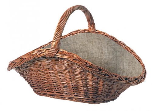 Weiden Holzkorb Oval mit Juteeinlage