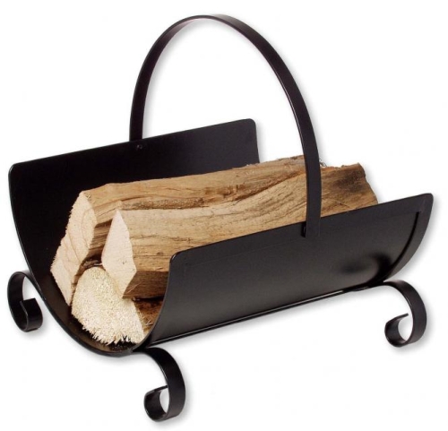 Holztrage Metall schwarz mit beweglichem Griff