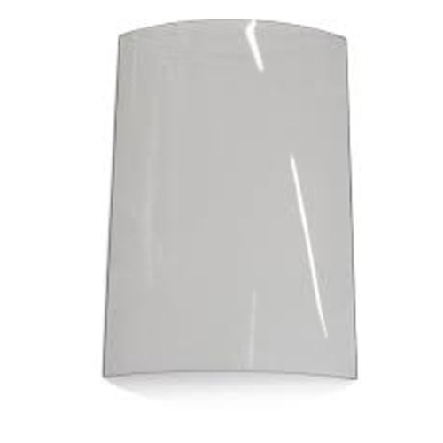 Die Ersatzscheibe für den Wamsler KF101 Loft Kaminofen zeigt das Produkt auf weißem Hintergrund. Es handelt sich um eine flache, rechteckige Glasscheibe mit abgerundeten Ecken oben, die speziell als passendes Ersatzteil für das genannte Modell vorgesehen ist.