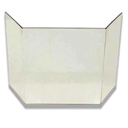 Das Bild zeigt eine Glasscheibe passend für einen Kaminofen Typ 10183/11183 von Wamsler. Die Scheibe ist transparent und besitzt eine leicht gebogene Form mit abgekanteten Ecken, was auf eine spezielle Passform für das entsprechende Ofenmodell hinweist. Der Zweck des Bildes ist es, das Aussehen und die Form der Ersatzglasscheibe zu veranschaulichen, so dass Käufer einschätzen können, ob sie für ihren Kaminofen geeignet ist.