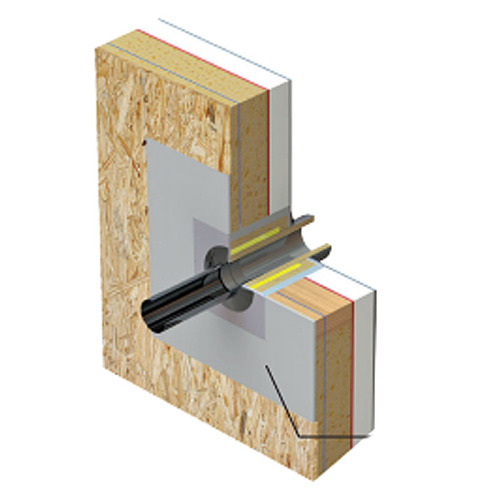 Wanddurchführung für Ofenrohr durch eine Holzwand