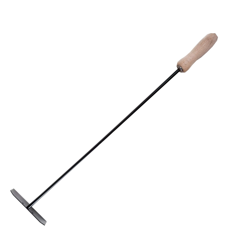 Aschekratzer schwarz lackiert mit Holzgriff