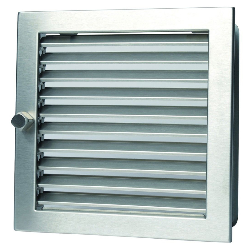 Warmluftgitter 23x23 Cm Edelstahl Matt – Ofengitter Mit Verstellbaren Lamellen