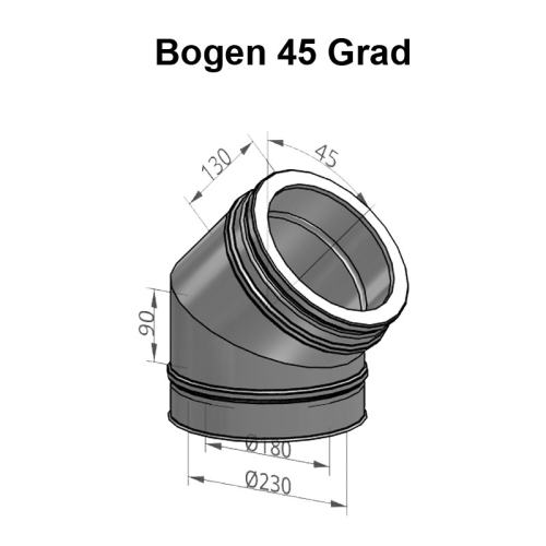 Schiedel Dw Complete Bogen 45° 180mm