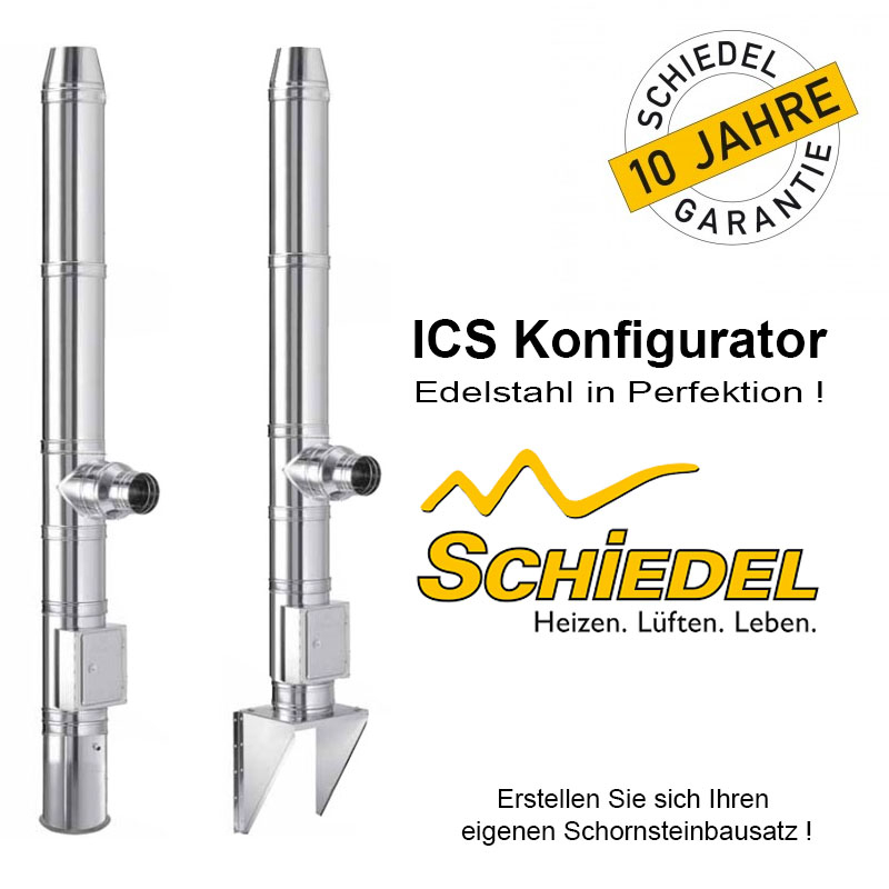 Schiedel ICS Schiebe-Element verstellbar Edelstahl Schornstein Rohr doppelwandig 