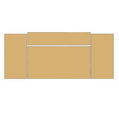Das Bild zeigt eine schematische Darstellung der Ausmauerung Vermiculite passend für den Kaminofen Fuego von Limex. Dargestellt sind mehrere rechteckige Platten in unterschiedlichen Größen, die zusammengesetzt die Innenauskleidung eines Kaminofens bilden. Die Bezeichnung des Produkts verdeutlicht, dass diese Elemente speziell für ein bestimmtes Ofenmodell konzipiert sind und als Ersatzteil oder zur Instandsetzung des Ofeninnenraums dienen.
