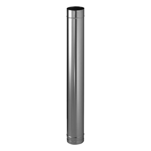 Das Bild zeigt das Produkt Schiedel Prima Plus PPL Längenelement 1000mm. Zu sehen ist ein vertikal stehendes, zylindrisches Bauelement mit einer glatten metallischen Oberfläche, dessen Verwendungszweck als Teil eines Schornstein- oder Abgassystems angenommen wird. Das Element besitzt an einem Ende eine sichtbare Muffe zur Verbindung mit anderen Bauteilen des Schornsteinsystems. Das Bild dient dazu, die Beschaffenheit und das Aussehen dieses spezifischen Schornsteinelementes zu präsentieren.