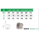 044/DN130 DW Winkel 15° Dinak inkl. Klemmband