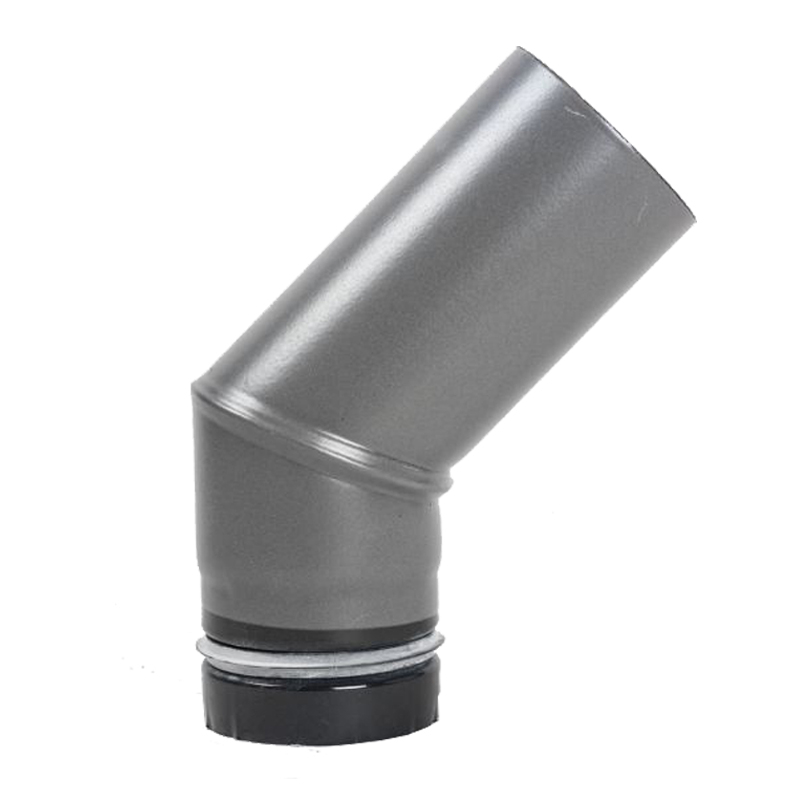 Ofenrohr Bogen 45° Mit Reinigungstür – 150 Mm Durchmesser, Grau, Hitzebeständig Bis 500°C