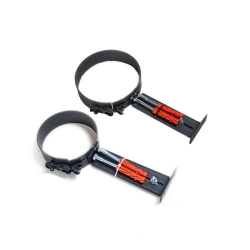 Rauchrohr Halterung verstellbar für 2mm Rohr 120mm - 200mm  Durchmesser schwarz oder gussgrau