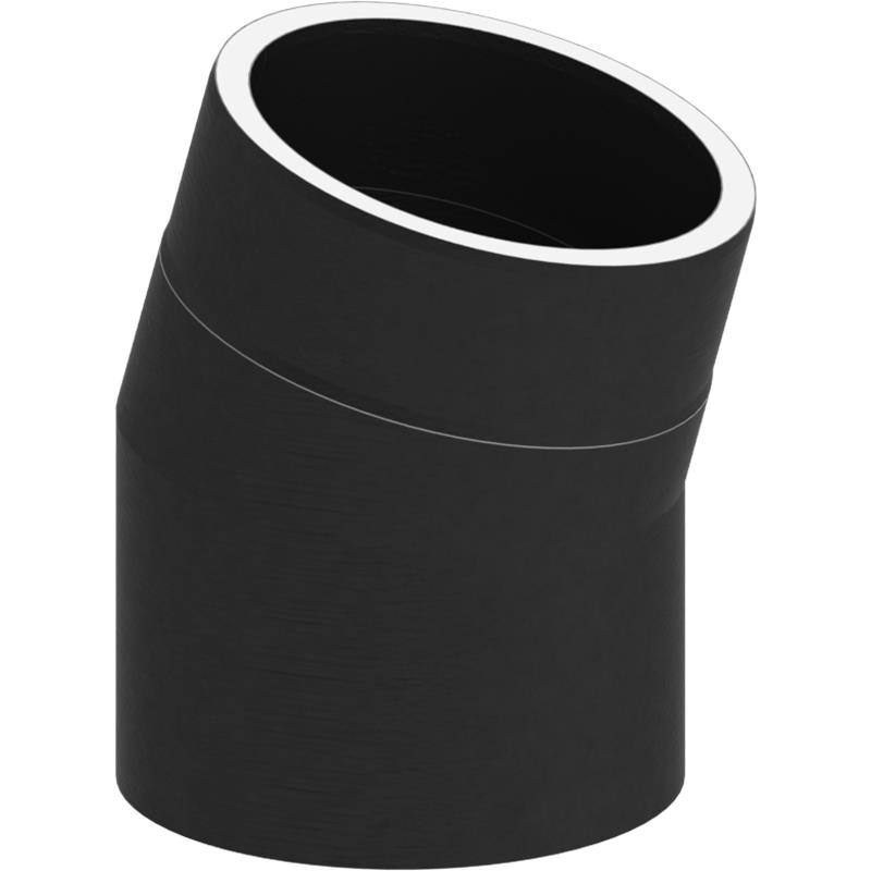 Doppelwandiges Ofenrohr 90° Winkelelement – Ø 130 Mm, Schwarz, Mit Steckverbindung Für Kamin & Ofen