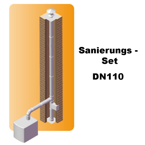 Dinak SW6 Sanierungs-Set 110mm Edelstahl 7m