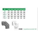 432/DN130 DW6 InspektionsWinkel 90° Dinak inkl. Klemmband