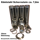 Das Bild zeigt das Schornstein-Set Edelstahl DN 130mm...