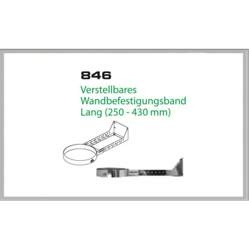 846/DN180 DW6 Verstellbares Wandbefestigungsband 250-430 mm Dinak