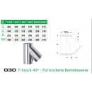 030/DN150 DW6 T-Stück 45 für trockenen Betrieb...
