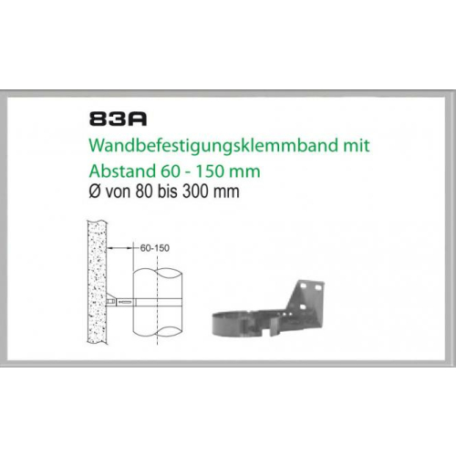 83A/DN150 DW Wandbefestigungsband mit Abstand 60-150 mm Dinak