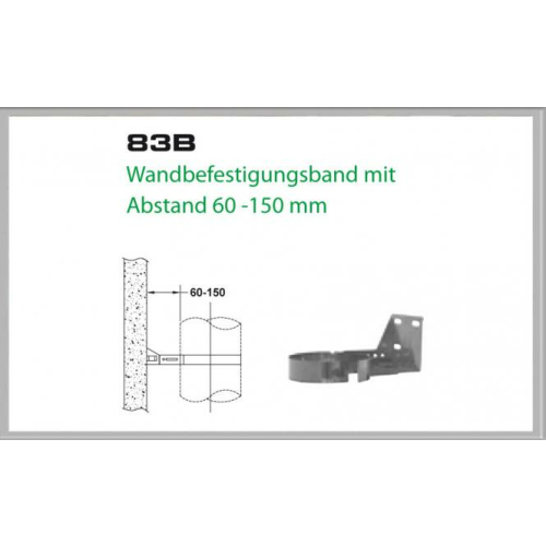 83A/DN200 DW6 Wandbefestigungsband mit Abstand 60-150 mm Dinak