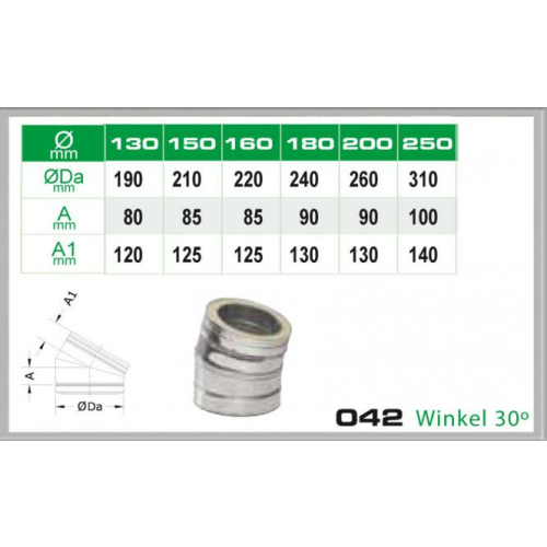 042/DN200 DW Winkel 30&deg; Dinak