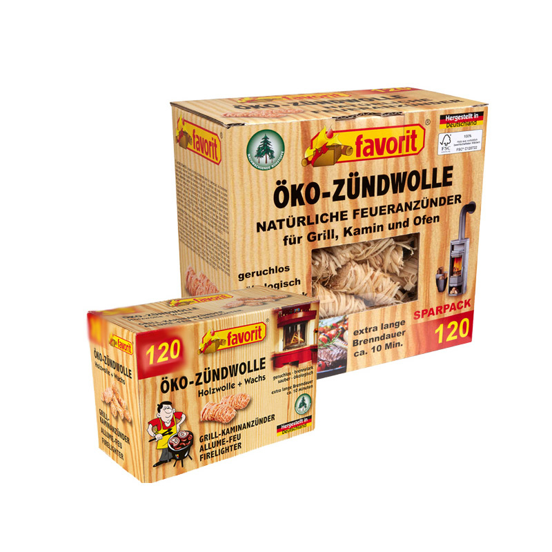 Favorit - Feueranzünder (Holzwolle & Wachs), 120 Stück ° Äkologische Anzünder 1217 - Image 2