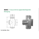 52C/DN250 DW6 T-Stück 90° mit gegenüberliegender Reinigung Dinak inkl. Klemmband