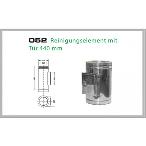 052/DN160 DW6  Reinigungselement mit Tür 500mm / 440 mm Dinak