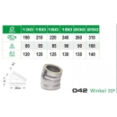 042/DN200 DW6 Winkel 30° Dinak inkl. Klemmband