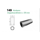 149/DN200 DW6 kürzbares Doppelwandfutter L=270mm Dinak inkl. Klemmband