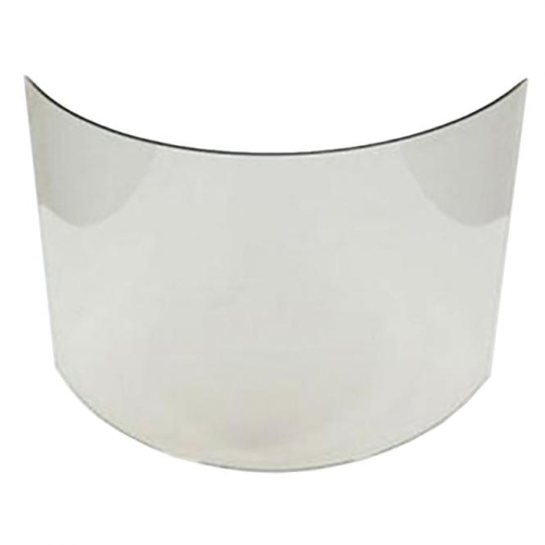 Das Bild zeigt eine klare, gebogene Glasscheibe, die als Ersatzteil für den Kaminofen Bilin von Eurimex dient. Die Glasscheibe ist typischerweise hitzebeständig und speziell geformt, um perfekt in die Tür des entsprechenden Ofenmodells zu passen. Sie ermöglicht eine klare Sicht auf das Feuer, während sie gleichzeitig die Wärme im Ofen hält und vor Funkenflug schützt.