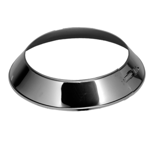 Das Bild zeigt den 013/DN130 DW6 Wetterkragen Dinak, ein Bauelement, das in der Installation von Abzugsrohren und Schornsteinen verwendet wird. Es dient dazu, den Übergang zwischen dem Abzugsrohr und der Dachdurchführung abzudichten und vor Wettereinflüssen zu schützen. Das Bild illustriert die unterschiedlichen Größen und Dimensionen des Wetterkragens, die in einer Tabelle angegeben sind, sowie eine technische Zeichnung, die die spezifischen Maße des Wetterkragens darstellt.