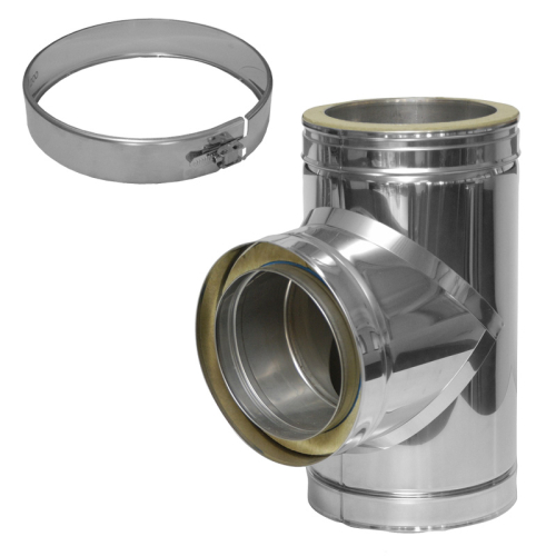 Das Bild zeigt das Edelstahlrohr-Produkt 031/DN250 DW T-Stück 90° Dinak zusammen mit einer Tabelle von Maßen und einer technischen Zeichnung. Der Zweck des Bildes ist es, detaillierte Informationen über die Abmessungen des T-Stücks zu vermitteln, um dessen Spezifikationen für den Einsatz in Rohrsystemen zu verdeutlichen. Das Bild hilft Kunden oder Technikern, die Kompatibilität und Größe des T-Stücks für ihre spezifischen Anforderungen zu bestimmen.