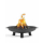 Das Bild zeigt eine Feuerschale Bali mit brennendem Holz auf einem weißen Hintergrund. Die Schale steht auf drei kurzen Beinen und hat zwei Griffe an den Seiten. Auf der Vorderseite ist das Logo CookKing sichtbar, was darauf hinweist, dass es sich um ein Produkt dieser Marke handelt. Die Feuerschale wird für Außenbereiche verwendet, um ein wärmendes und gemütliches Feuer zu genießen.