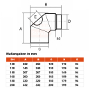 Ofenrohr Rauchrohr Bogen 90° mit Tür 160mm...