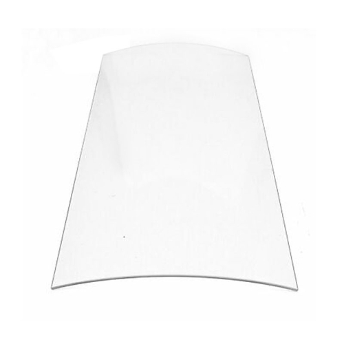 Die Abbildung zeigt eine klare, bogenförmige Glasscheibe passend für den Kaminofen Nordland von Haas und Sohn. Sie dient als Ersatzteil zur Erneuerung der Sichtscheibe eines Ofens, um die Sicht auf das Feuer zu ermöglichen und die Wärmestrahlung zu optimieren. Die spezielle Form entspricht der Bauweise der Nordland Modelle von Haas und Sohn, um eine passgenaue Montage und Funktion zu gewährleisten.