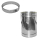 Das Bild zeigt das Produkt 255/DN250 DW Längenelement 140 mm von Dinak mit technischen Details und Zeichnungen. Auf der linken Seite sind technische Zeichnungen mit Abmessungen und auf der rechten Seite ist das physische Längenelement abgebildet, welches aus Metall gefertigt erscheint. Das Design impliziert eine Nutzung in der Baubranche oder in industriellen Installationen, möglicherweise als Teil eines Abgas- oder Belüftungssystems.