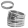 Das Bild zeigt eine Tabelle mit verschiedenen Größenangaben und einen darunter platzierten metallischen Winkel von 15 Grad, der mit dem Produktnamen 044/DN180 DW Winkel 15° Dinak gekennzeichnet ist. Der Zweck des Bildes ist die visuelle Darstellung des Produkts sowie die Bereitstellung technischer Informationen wie Durchmesser und Abmessungen zu den jeweiligen Größenvarianten, die für potenzielle Käufer oder Anwender von Bedeutung sind.
