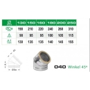 040/DN200 DW6 Winkel 45° Dinak inkl. Klemmband