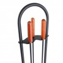 Kaminbesteck 3-tlg. schwarz Holzgriffe Kaminoflam